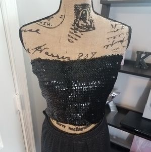 Black Sequined Bandeau
